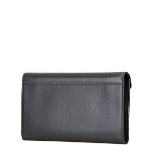 Celine Fold Wallet Multi Tri Black Leather Function Pink Long